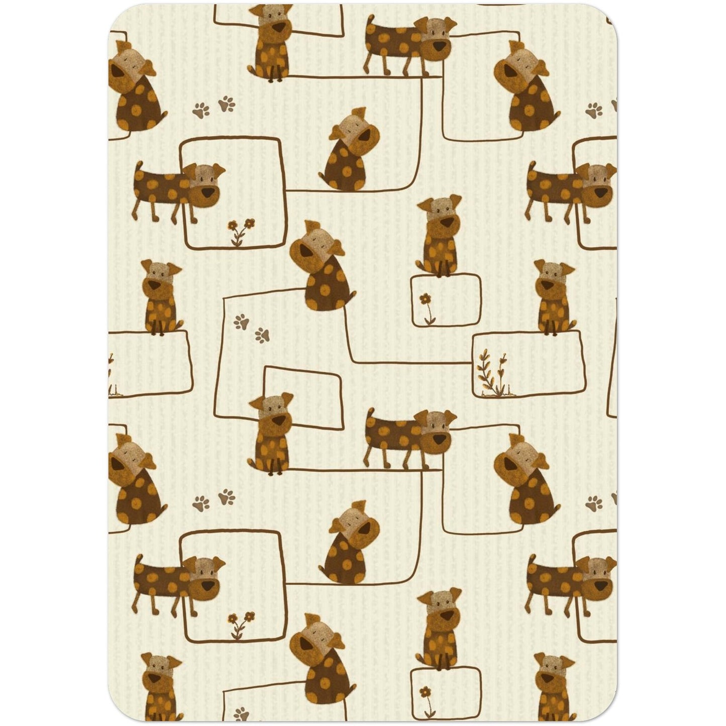 Brown Dog Pattern A6 Postcards (Pack of 10 with premium envelopes)
