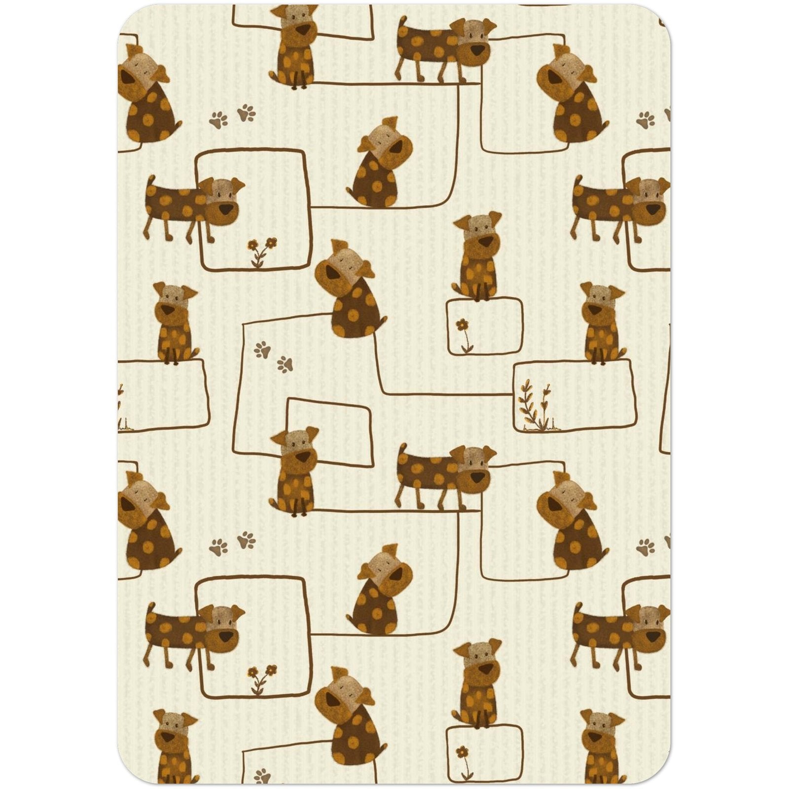 Brown Dog Pattern A6 Postcards (Pack of 10 with premium envelopes)