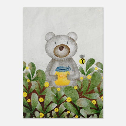 Honey Bear Illustration (5" x 7" Art Print)