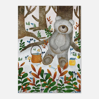Napping Bear Illustration (5" x 7" Art Print)