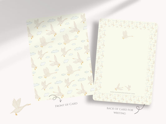 Flying Geese Motifs A6 Postcards (Pack of 10 with premium envelopes)