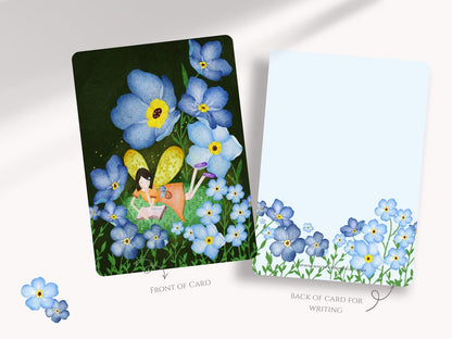 Forget Me Not Flower Fairy A6 Postcards (Pack of 10 with premium envelopes)
