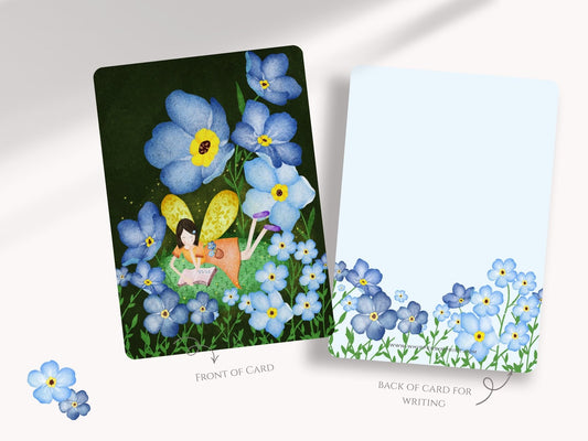 Forget Me Not Flower Fairy A6 Postcards (Pack of 10 with premium envelopes)