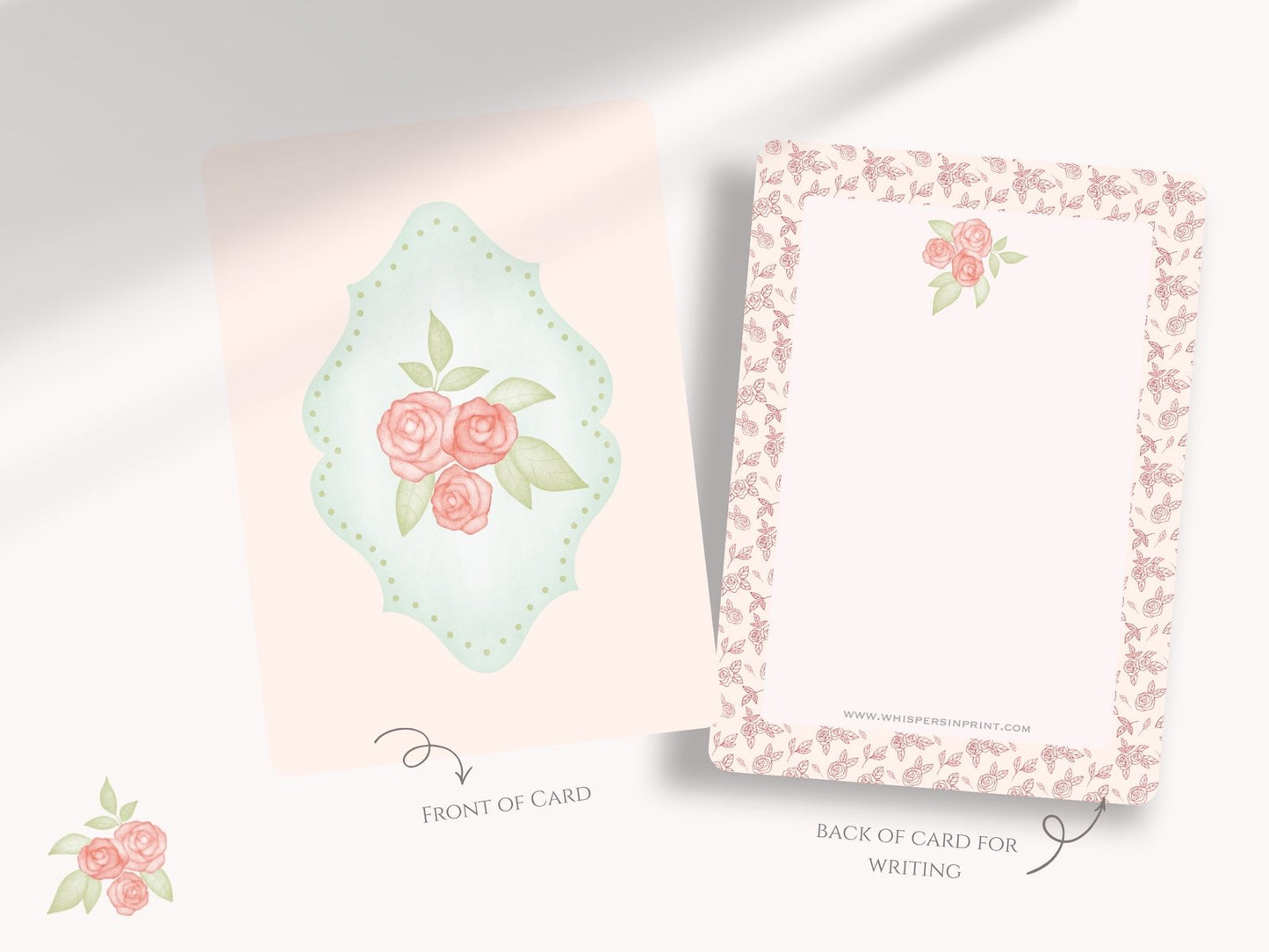 Rococo Roses A6 Postcards (Pack of 10 with premium envelopes)