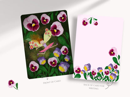 Pansies Fairy A6 Postcards (Pack of 10 with premium envelopes)