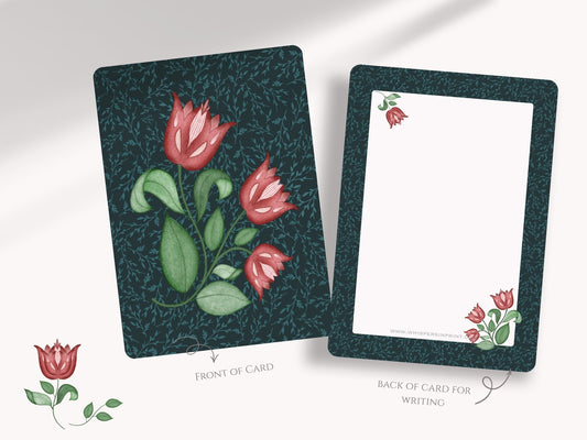 Red Tulips A6 Postcards (Pack of 10 with premium envelopes)