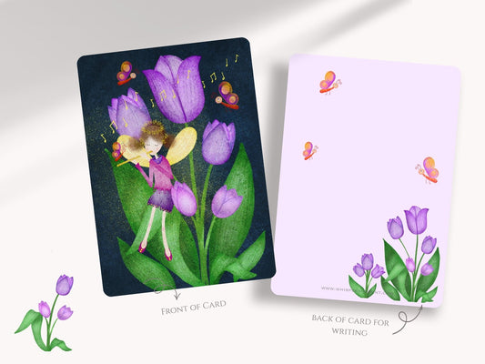 Tulips Fairy A6 Postcards (Pack of 10 with premium envelopes)