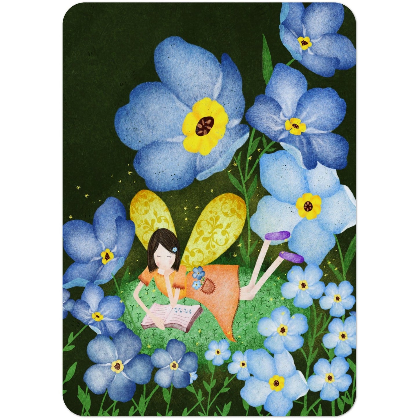 Forget Me Not Flower Fairy A6 Postcards (Pack of 10 with premium envelopes)